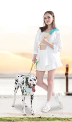 Hand Free Dog Leash for Pet Walking Running Adjustable  Waist Belt Chest Strap - PeticaDeals