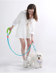 Hand Free Dog Leash for Pet Walking Running Adjustable  Waist Belt Chest Strap - PeticaDeals