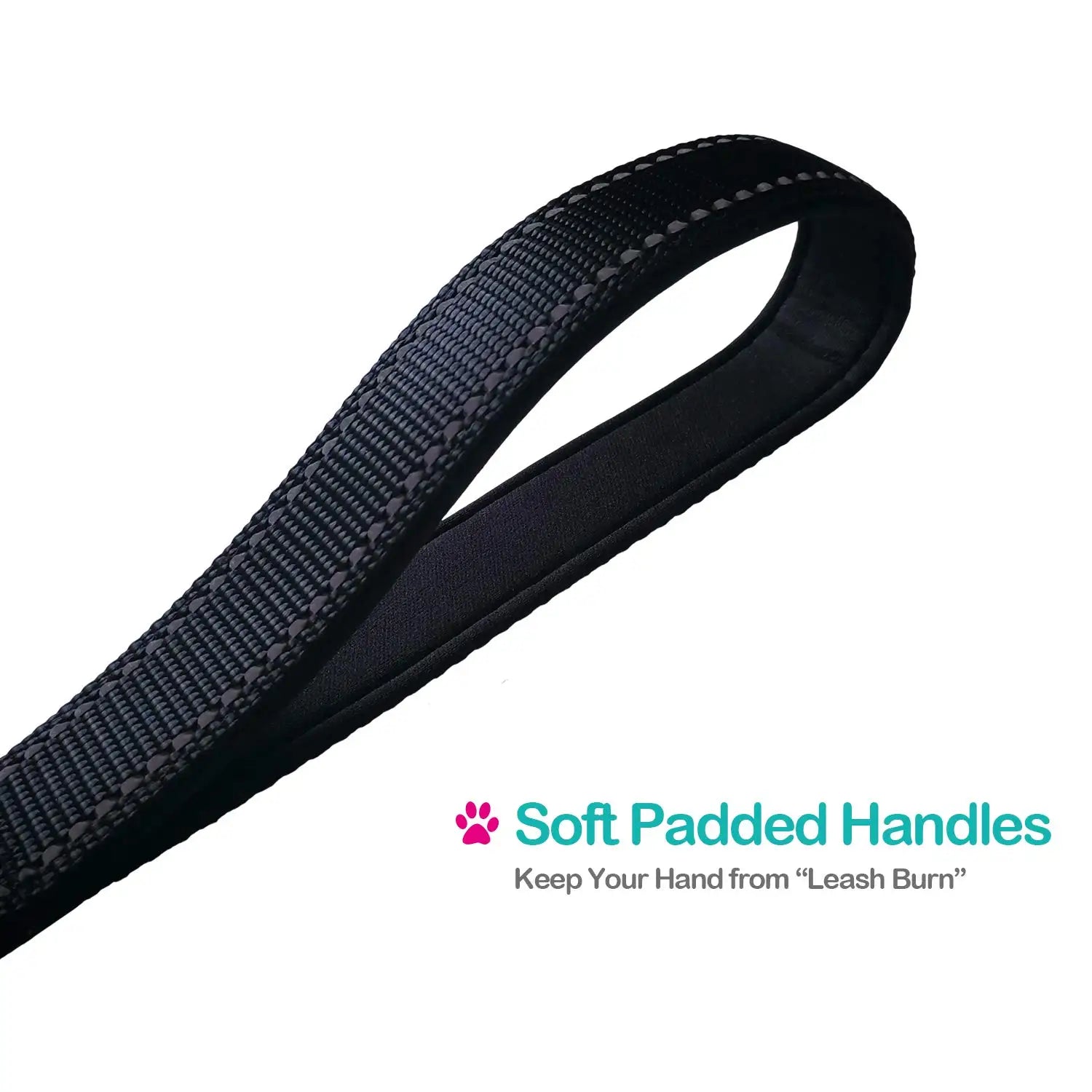 Heavy-Duty Reflective Nylon Dog Leash with Padded Handle - PeticaDeals