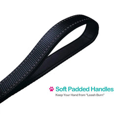 Heavy-Duty Reflective Nylon Dog Leash with Padded Handle - PeticaDeals