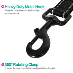Heavy-Duty Reflective Nylon Dog Leash with Padded Handle - PeticaDeals