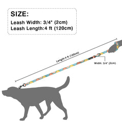 Heavy Duty Dog Leash Rope Nylon Printed Pet Dogs Walking - PeticaDeals