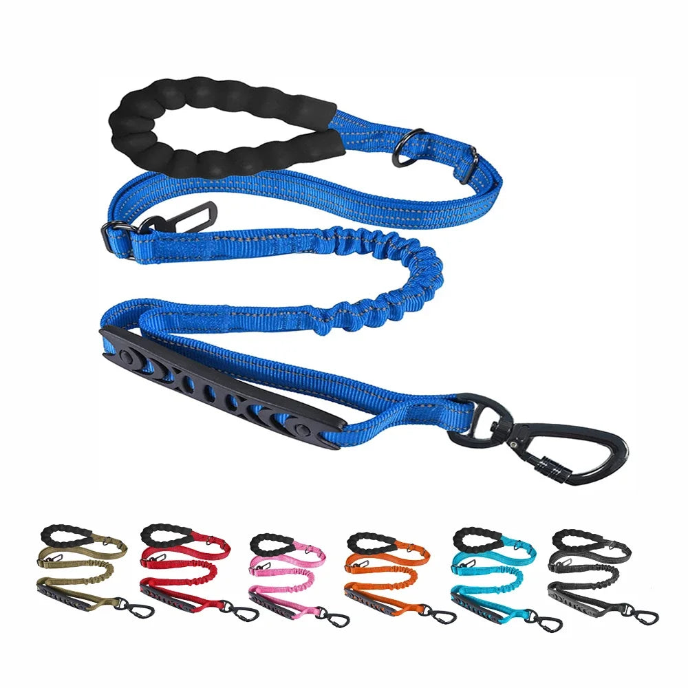Heavy Duty Dog Leash with Car Harness and Comfortable Padded Handle and Highly Reflective - PeticaDeals