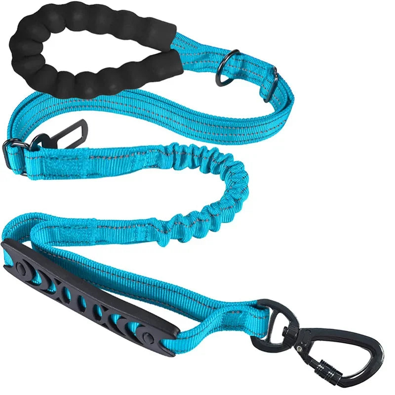 Heavy Duty Dog Leash with Car Harness and Comfortable Padded Handle and Highly Reflective - PeticaDeals