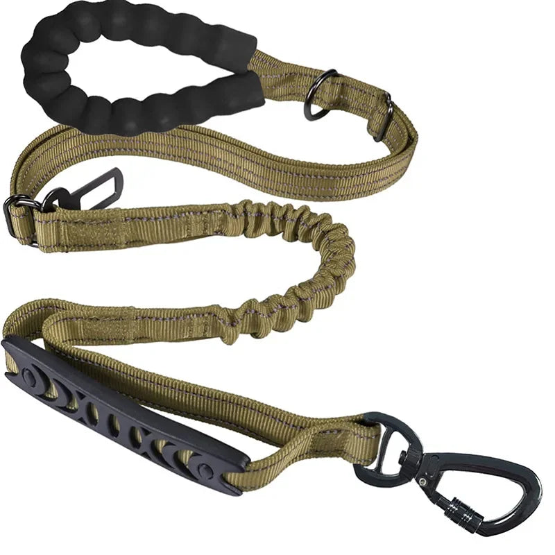Heavy Duty Dog Leash with Car Harness and Comfortable Padded Handle and Highly Reflective - PeticaDeals