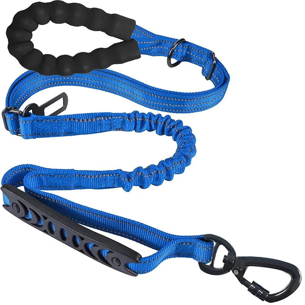 Heavy Duty Dog Leash with Car Harness and Comfortable Padded Handle and Highly Reflective - PeticaDeals