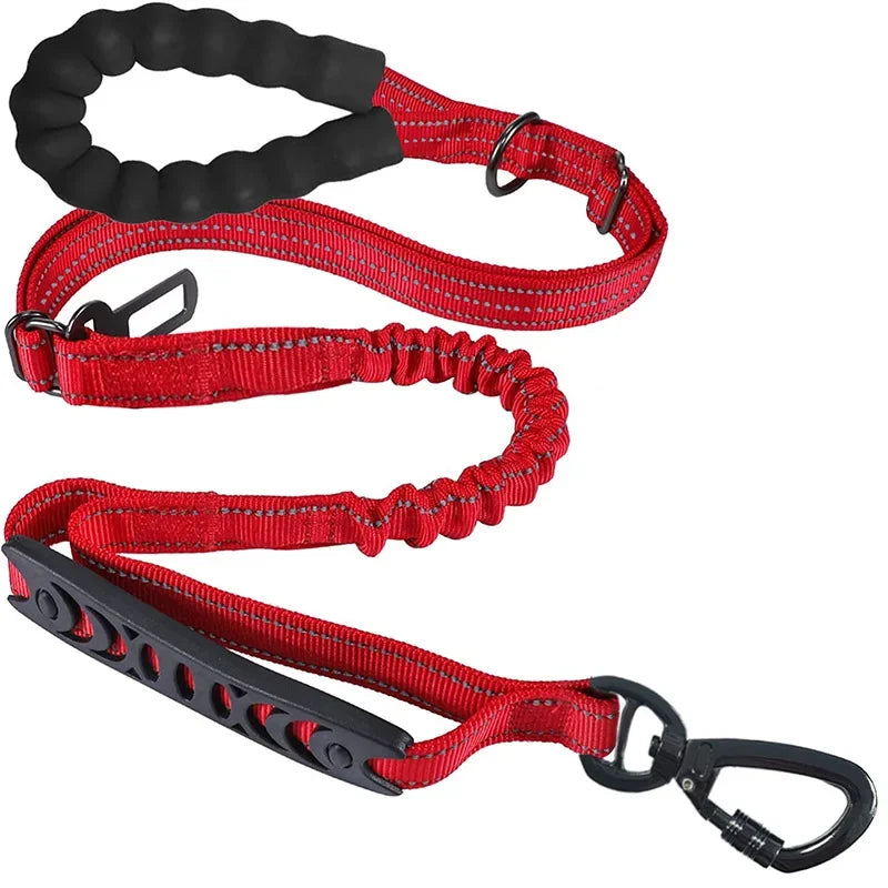 Heavy Duty Dog Leash with Car Harness and Comfortable Padded Handle and Highly Reflective - PeticaDeals