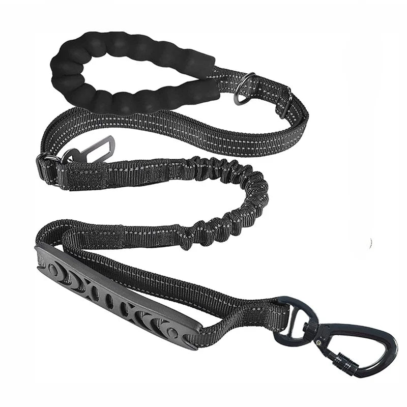 Heavy Duty Dog Leash with Car Harness and Comfortable Padded Handle and Highly Reflective - PeticaDeals