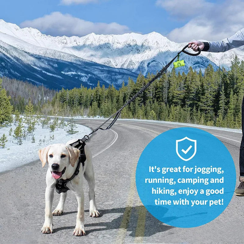 Heavy Duty Dog Leash with Car Harness and Comfortable Padded Handle and Highly Reflective - PeticaDeals