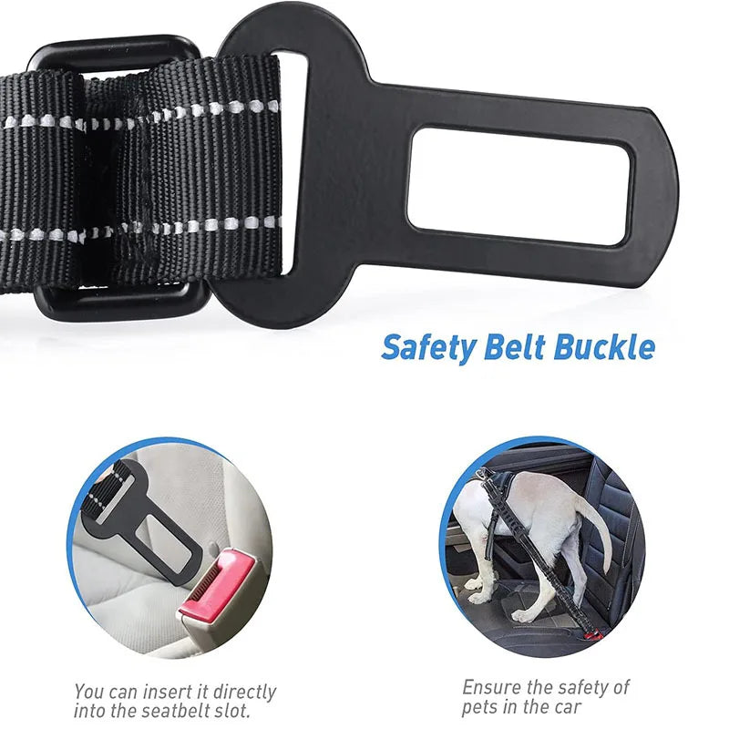 Heavy Duty Dog Leash with Car Harness and Comfortable Padded Handle and Highly Reflective - PeticaDeals