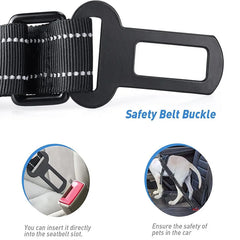 Heavy Duty Dog Leash with Car Harness and Comfortable Padded Handle and Highly Reflective - PeticaDeals