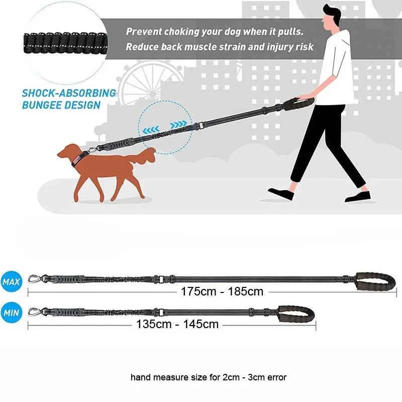 Heavy Duty Dog Leash with Car Harness and Comfortable Padded Handle and Highly Reflective - PeticaDeals