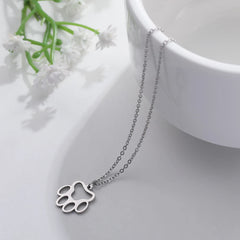 Fashion Animal Paw Hollow Pendant Necklace for Women