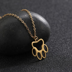 Fashion Animal Paw Hollow Pendant Necklace for Women