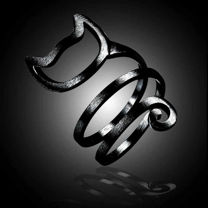 High Quality Cute Animal Cat Open Rings For Women Sterling Silver Jewelry - PeticaDeals