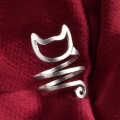 High Quality Cute Animal Cat Open Rings For Women Sterling Silver Jewelry - PeticaDeals