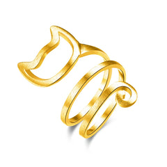 High Quality Cute Animal Cat Open Rings For Women Sterling Silver Jewelry - PeticaDeals