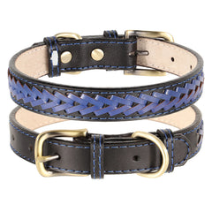 High Quality Leather Dog Braided Durable Pet Collars - PeticaDeals