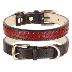 High Quality Leather Dog Braided Durable Pet Collars - PeticaDeals