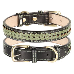 High Quality Leather Dog Braided Durable Pet Collars - PeticaDeals