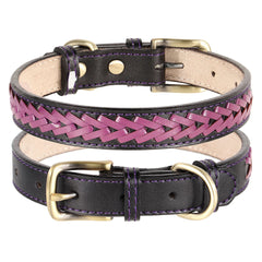 High Quality Leather Dog Braided Durable Pet Collars - PeticaDeals