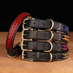 High Quality Leather Dog Braided Durable Pet Collars - PeticaDeals