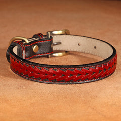 High Quality Leather Dog Braided Durable Pet Collars - PeticaDeals