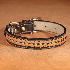 High Quality Leather Dog Braided Durable Pet Collars - PeticaDeals