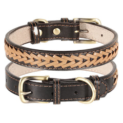 High Quality Leather Dog Braided Durable Pet Collars - PeticaDeals