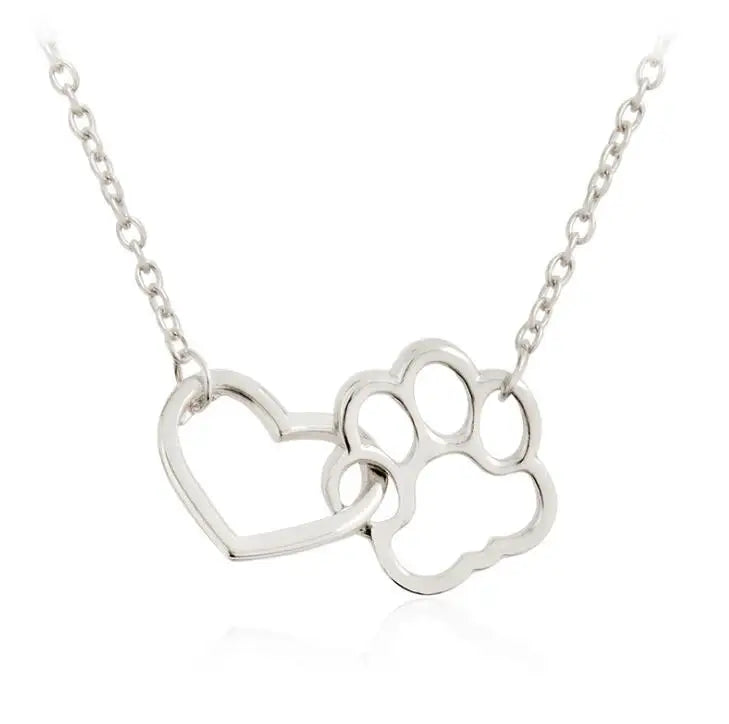 Hollow Pet Paw Footprint Necklace Cute for Women Jewelry Necklace - PeticaDeals