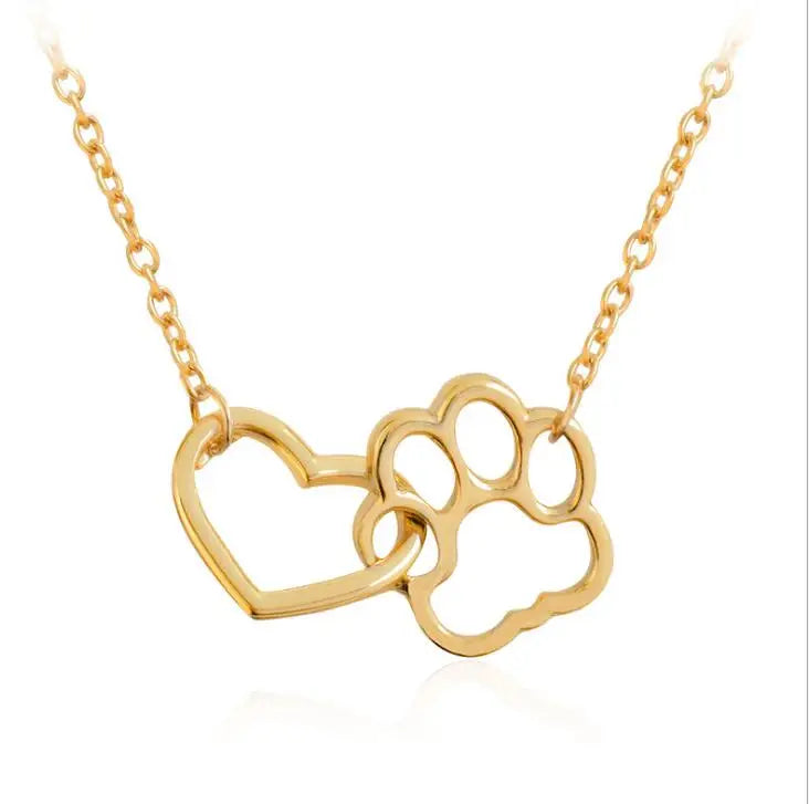 Hollow Pet Paw Footprint Necklace Cute for Women Jewelry Necklace - PeticaDeals