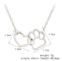 Hollow Pet Paw Footprint Necklace Cute for Women Jewelry Necklace - PeticaDeals