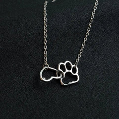 Hollow Pet Paw Footprint Necklace Cute for Women Jewelry Necklace - PeticaDeals