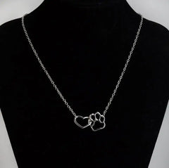 Hollow Pet Paw Footprint Necklace Cute for Women Jewelry Necklace - PeticaDeals