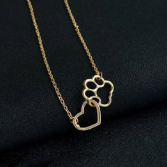 Hollow Pet Paw Footprint Necklace Cute for Women Jewelry Necklace - PeticaDeals