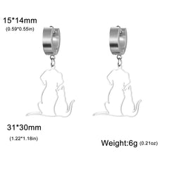 Hugging Cats Kittens Earrings for Women Girls Stainless Steel Cute Dog Dangle Earrings - PeticaDeals