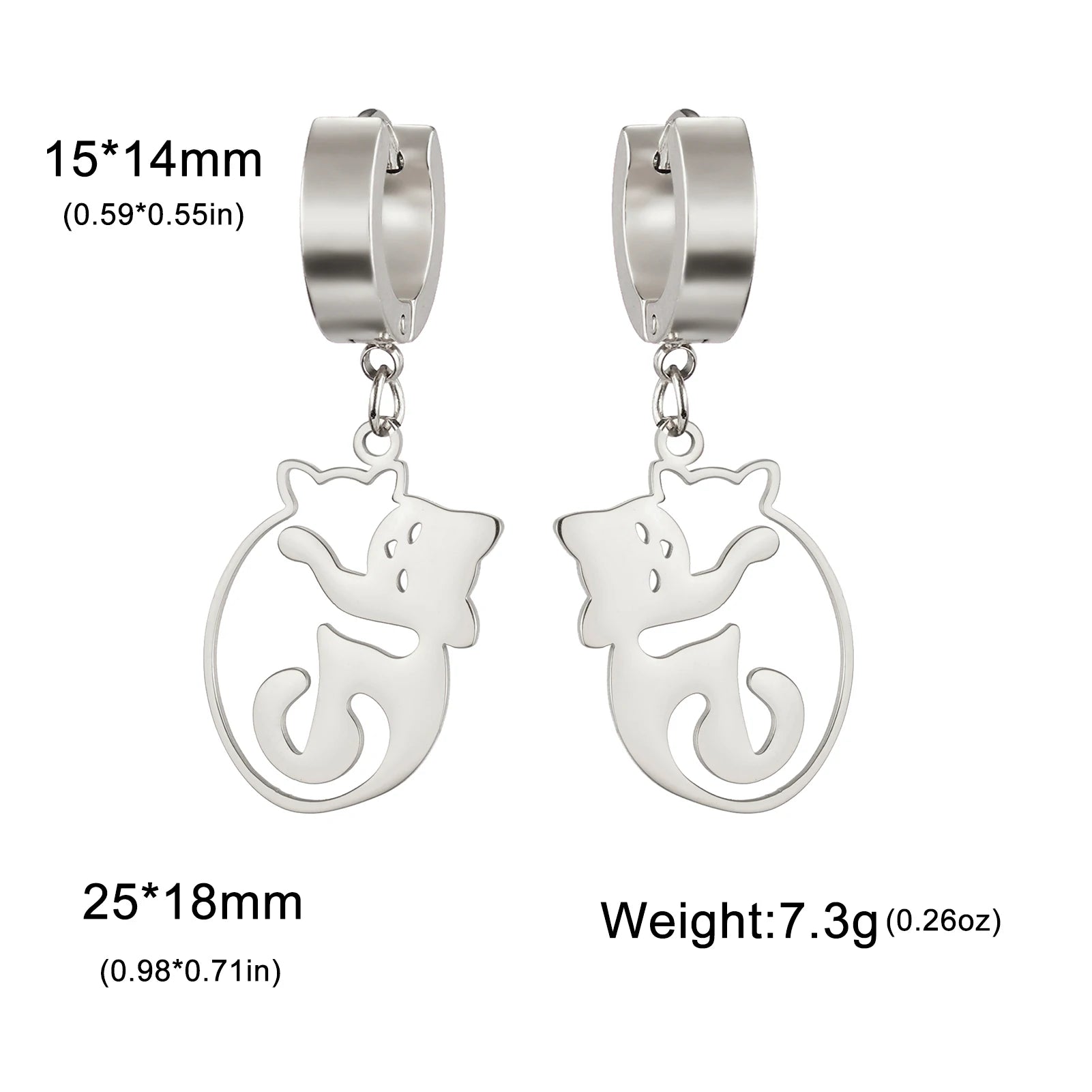 Hugging Cats Kittens Earrings for Women Girls Stainless Steel Cute Dog Dangle Earrings - PeticaDeals