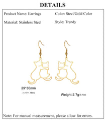 Hugging Cats Kittens Earrings for Women Girls Stainless Steel Cute Dog Dangle Earrings - PeticaDeals