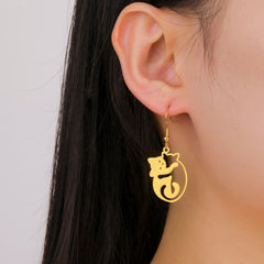 Hugging Cats Kittens Earrings for Women Girls Stainless Steel Cute Dog Dangle Earrings - PeticaDeals