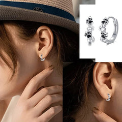 Huitan Pet Footprint Women's Hoop Earrings Cute Small Circle Earrings - PeticaDeals