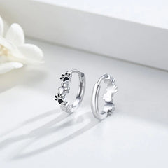 Huitan Pet Footprint Women's Hoop Earrings Cute Small Circle Earrings - PeticaDeals