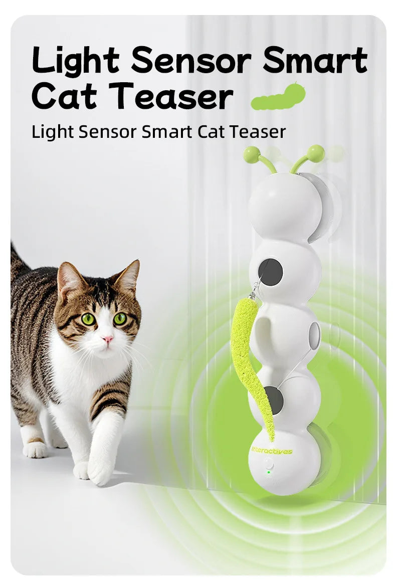 Intelligent Interactive Cat Toy Mobile Activation Wake-Up Earthworm Pole Toy with Tail Automatic Popping Hole Interactive - PeticaDeals