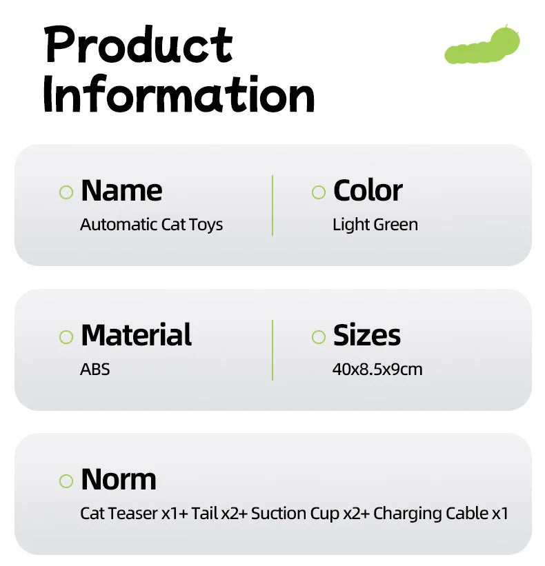 Intelligent Interactive Cat Toy Mobile Activation Wake-Up Earthworm Pole Toy with Tail Automatic Popping Hole Interactive - PeticaDeals