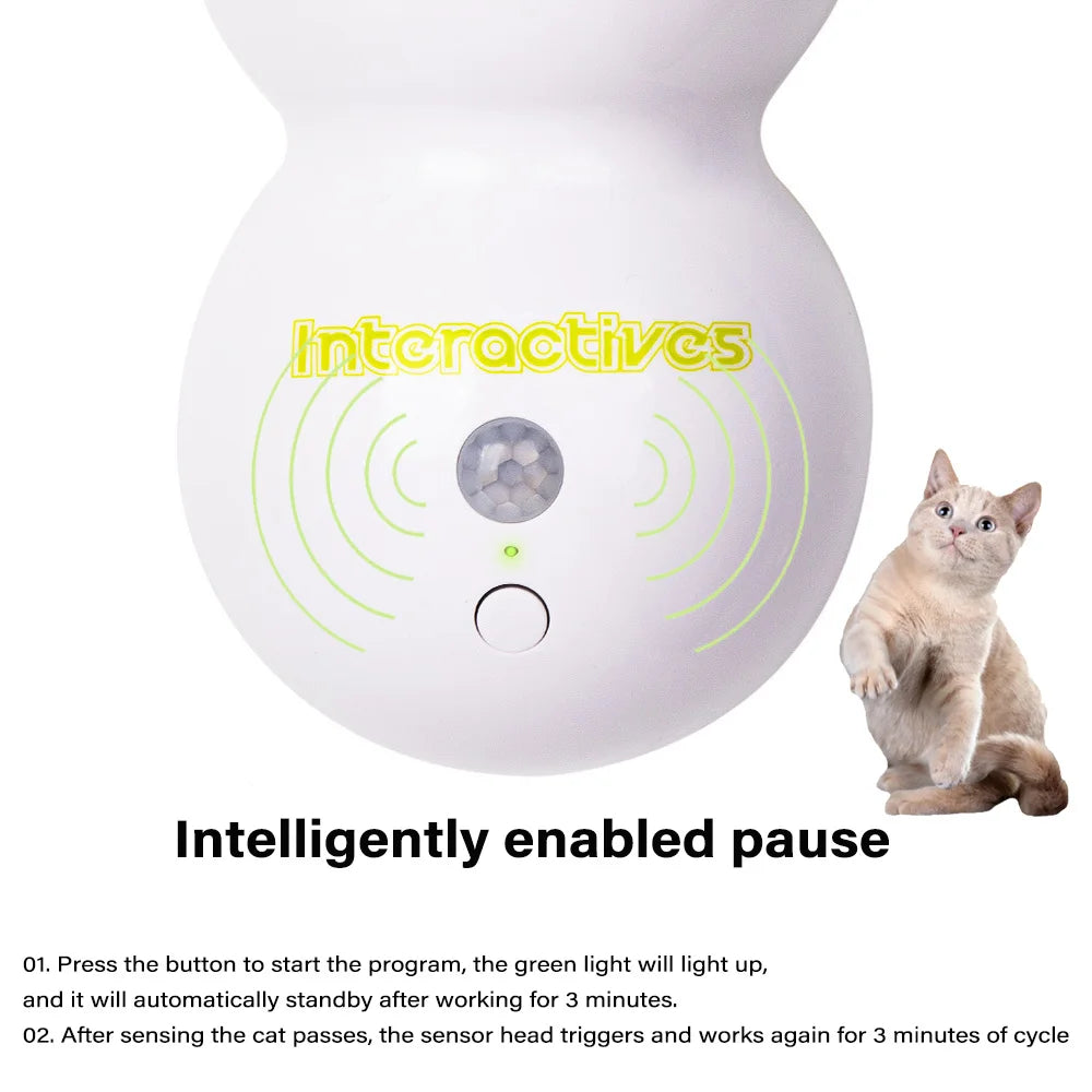 Intelligent Interactive Cat Toy Mobile Activation Wake-Up Earthworm Pole Toy with Tail Automatic Popping Hole Interactive - PeticaDeals