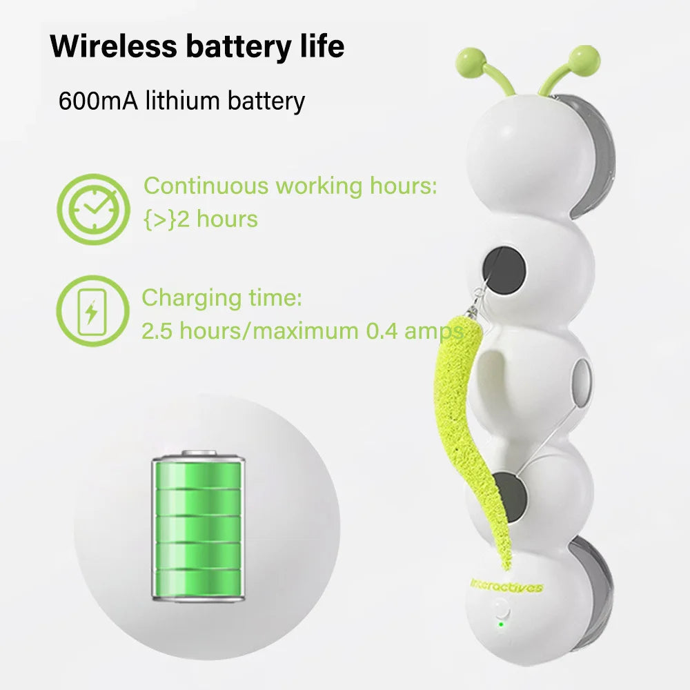 Intelligent Interactive Cat Toy Mobile Activation Wake-Up Earthworm Pole Toy with Tail Automatic Popping Hole Interactive - PeticaDeals