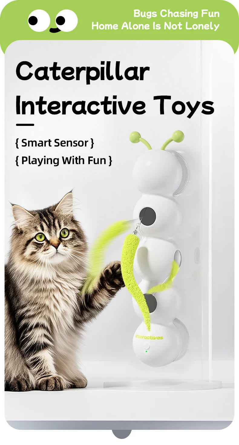 Intelligent Interactive Cat Toy Mobile Activation Wake-Up Earthworm Pole Toy with Tail Automatic Popping Hole Interactive - PeticaDeals
