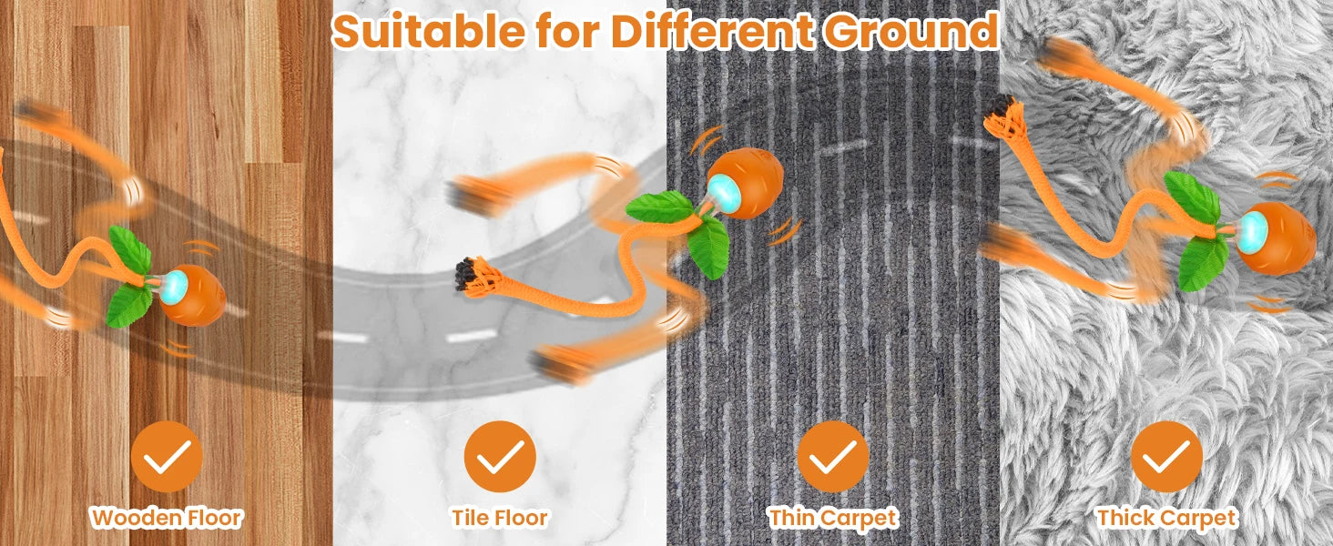 Interactive Cat Toy 3 Working Modes Irregular Motion Trajectory Cat Toys for Indoor Cats Self Play - PeticaDeals