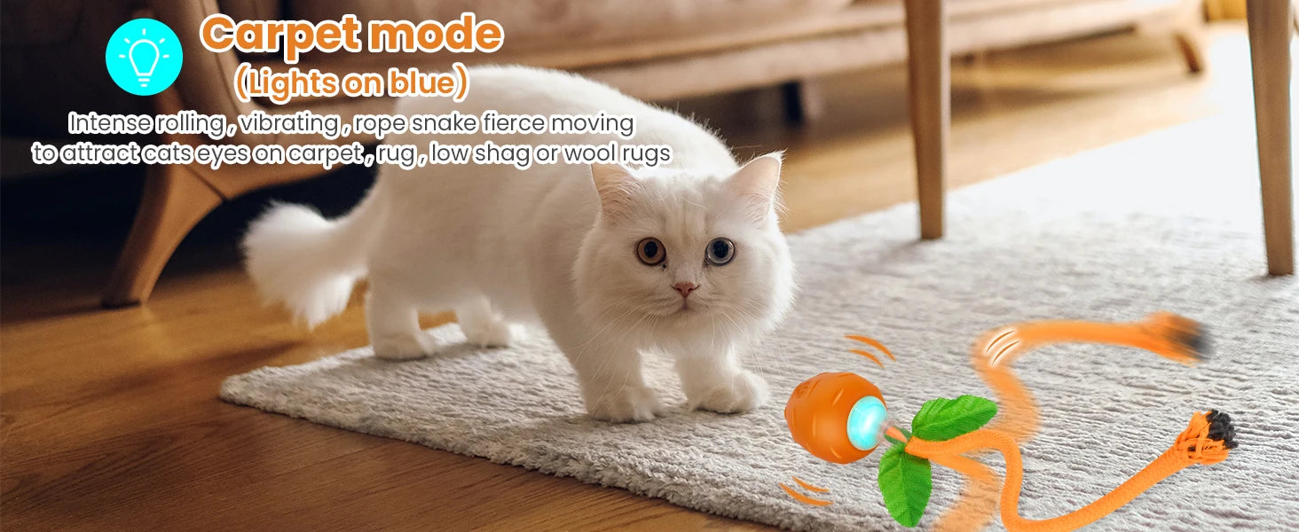 Interactive Cat Toy 3 Working Modes Irregular Motion Trajectory Cat Toys for Indoor Cats Self Play - PeticaDeals