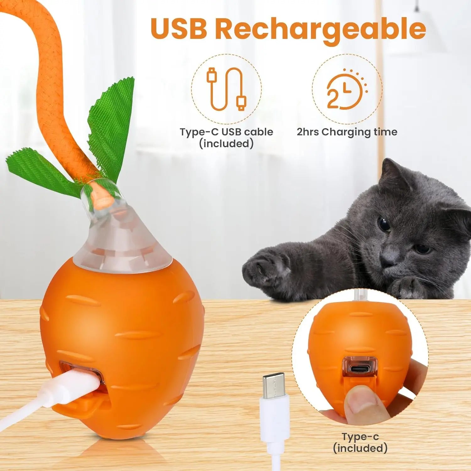Interactive Cat Toy 3 Working Modes Irregular Motion Trajectory Cat Toys for Indoor Cats Self Play - PeticaDeals