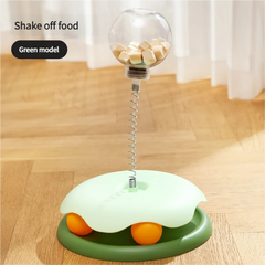Interactive Cat Toy Food Dispenser Ball with Feather Teaser Stick Fun Play Wheel for Kittens - PeticaDeals